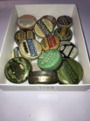 A good selection of vintage ointment tins