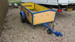 A trailer 94 x 45 inches, 132 inches including hitch, ex Lions International kit trailer.