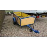 A trailer 94 x 45 inches, 132 inches including hitch, ex Lions International kit trailer.