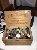 An old box of vintage buttons