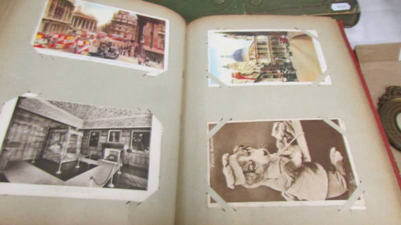 Three albums of postcards including an unusual double sided album, a scrap album, - Image 13 of 22