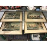 4 framed and glazed tinted pictures,