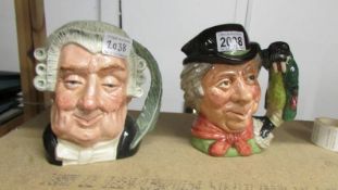 Two large Royal Doulton character jugs - Walrus & Carpenter and The Lawyer.
