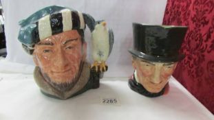 Two Royal Doulton character jugs - John Peel and The Falconer.