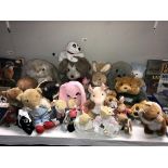A mixed lot of soft toys including Brambley hedge and Beatrix Potter characters