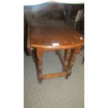 A small oak gate leg table.