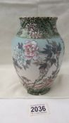 An interesting Chinese vase with applies features and bird design (a/f to base).