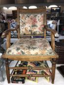 A 1930/50's armchair re-upholstered