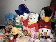 A good lot of soft toys including Christmas toys such as Olaf plus Rupert Bear etc