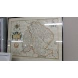 A framed and glazed map of Lincolnshire and Nottinghamshire. (Collect only).