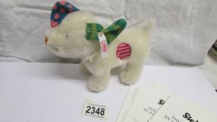 A boxed Steiff limited edition 'The Snowdog' by Raymond Briggs, white, 16cm, 801/1500.