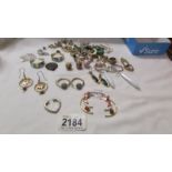 A mixed lot of earrings including some odds.