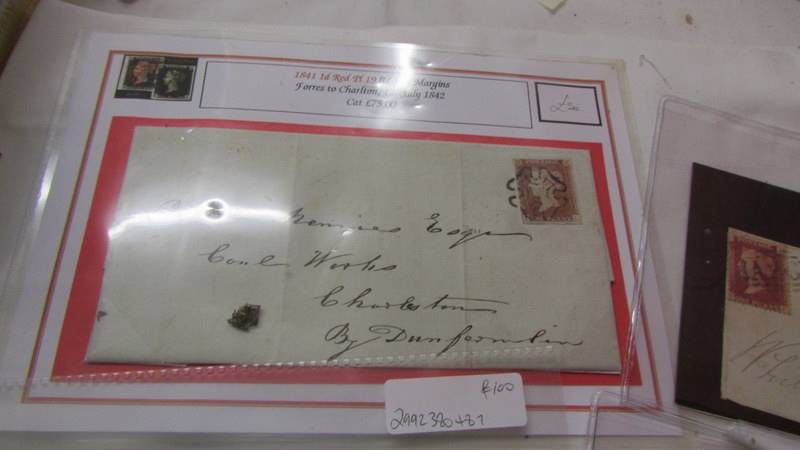 A quantity of Victorian penny red stamps, some on envelopes. - Image 2 of 7