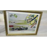 Ayrton Senna a limited edition print 268/1000 of one of the greatest Grand Prix racing drivers of