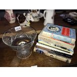 Selection of books on Robert Burns and a crystal Burns Bi-Centenary bowl