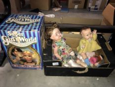 A Palitoy super girls world and a quantity of vintage dolls