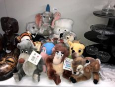 A mixed lot of soft toys including Disney