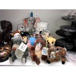A mixed lot of soft toys including Disney
