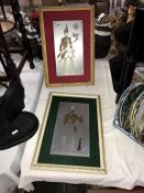 2 framed engravings of soldiers by R.