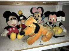 Quantity of Disney soft toys, 2 x Mickey Mouse, Minnie Mouse,