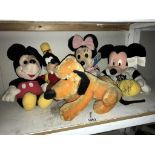 Quantity of Disney soft toys, 2 x Mickey Mouse, Minnie Mouse,