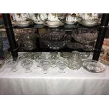 A quantity of vintage moulded glass including fruit bowls,