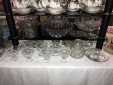 A quantity of vintage moulded glass including fruit bowls,