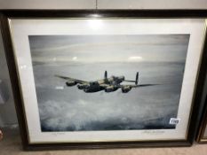 A limited edition print 27/350 of an RAF aircraft signed ATG Dowling 81