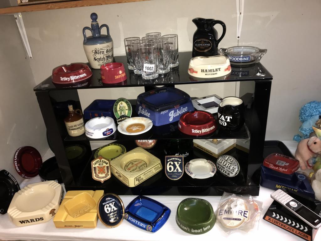 A large lot of breweriana pub ashtrays,