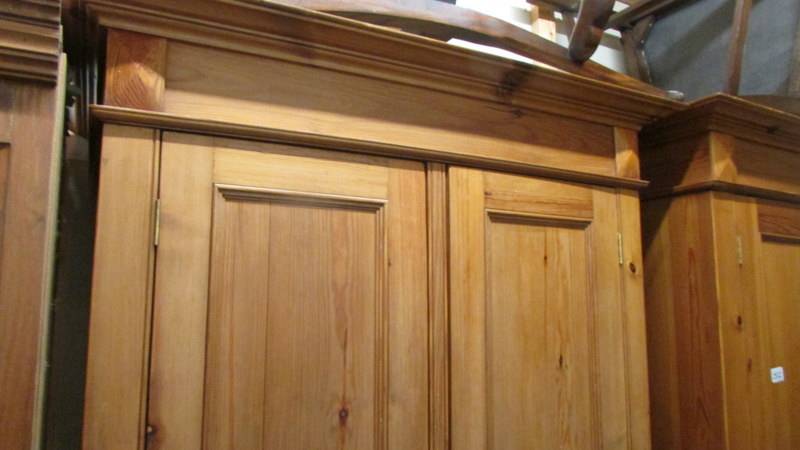 A good pine wardrobe with two drawer base. - Image 2 of 3