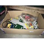 Matchbox motorway track and hand controllers, wire power supply buildings etc,