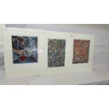 Jackson Pollock (1912-1956) Collection of 3 x prints, Gothic, Croaking Movement,