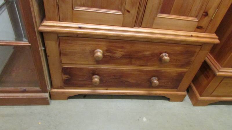 A good pine wardrobe with two drawer base. - Image 3 of 3