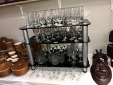A good quantity of drinking glasses, in sets of 4's,
