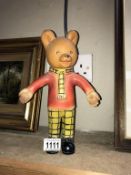 A vintage soft rubber Rupert The Bear squeaky soft toy