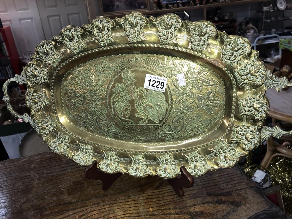 A lovely decorative brass tray