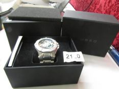A boxed as new Nubeo automatic water resistant wrist watch.
