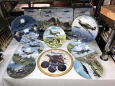 A good lot of collectors plates on RAF includes Royal Doulton plus a wooden plate rack and set of