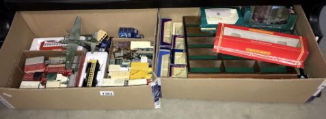 A box of mainly loose dusty diecast and Lledo models plus quantity empty boxes