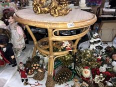 A conservatory bamboo/wicker table