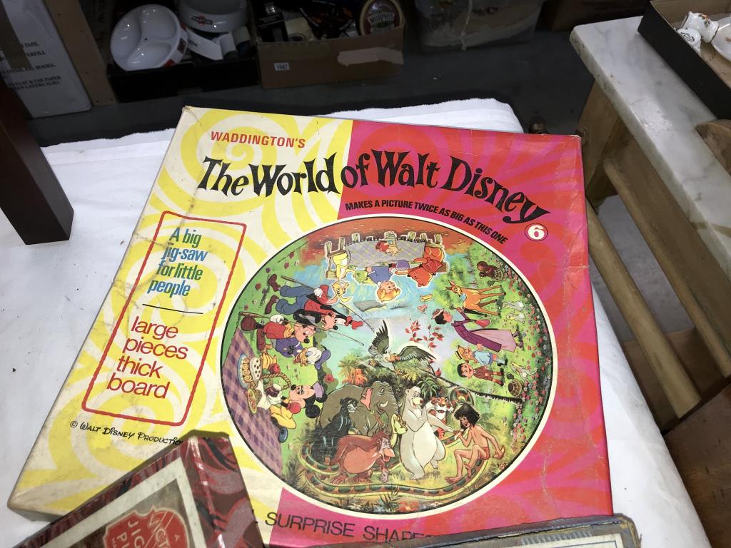 4 vintage wooden jigsaws and a round Walt Disney jigsaw completeness unknown - Image 2 of 4