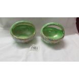 A pair of fine Maling lustre bowls with handles.