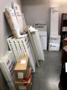 A large lot of new in boxes MFI flat packs, sold as they are; 2 x 500 4 drawer set soft close,