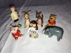 7 Beswick Walt Disney Winnie The Pooh characters ****Condition report**** All pieces