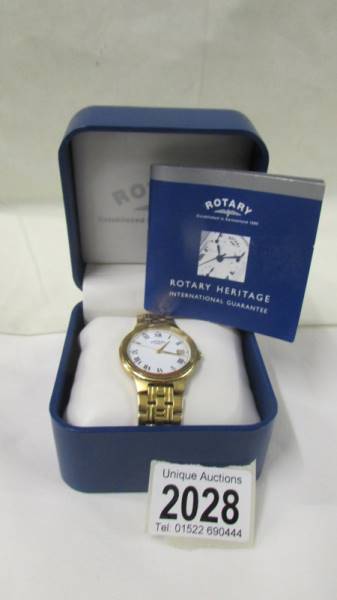 A boxed Rotary wrist watch.