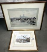 A framed and glazed print of the Brayford,