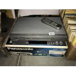 A vintage boxed Panasonic video cassette recorder NV-HV60 EB-S plus a JVC VCR