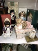 A selection of boxed collectors dolls