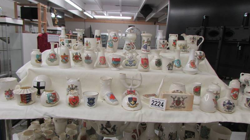 Fifty pieces of assorted crested china, various crests,