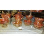 Eight carnival sugar and other bowls including two marigold heavy grape dishes with handles,